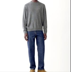 Everlane Mens Crewneck Cotton Cashmere Sweater Medium Gray Lightweight Pullover